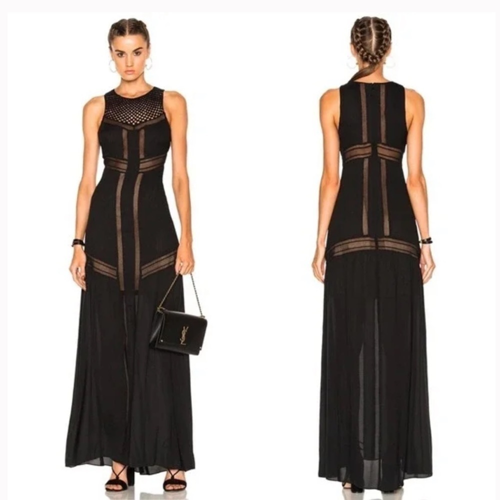 ALC Isbert Maxi Silk Dress in black size XS